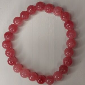 Argentine Rhodochrosite stone 8mm round bead bracelet #2